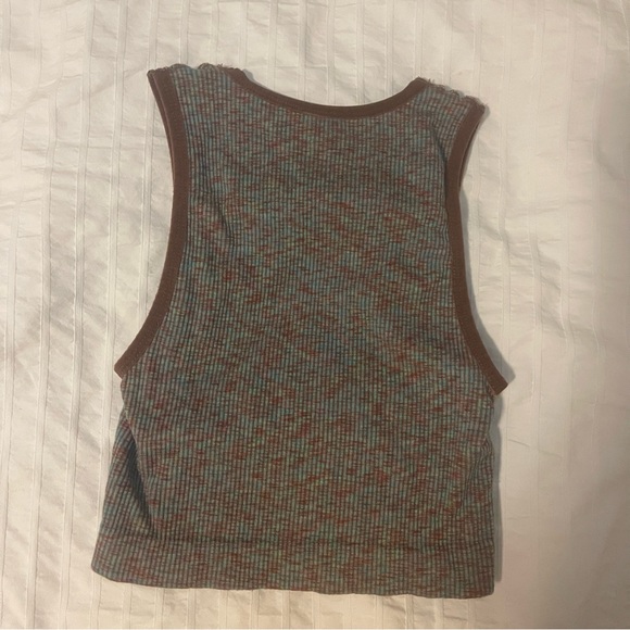 Urban outfitters size xs/s brown/multi coloured cut out top - Picture 2 of 2